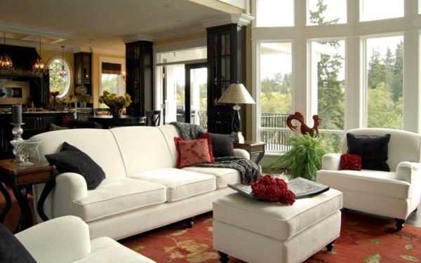 mielenkiintoisia viileitä värejä sisustuksen valkoisessa sohvan olohuoneessa