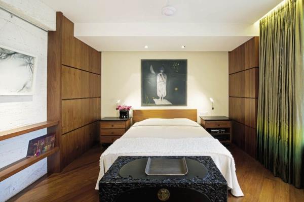 makuuhuoneen feng shui vihreät verhot