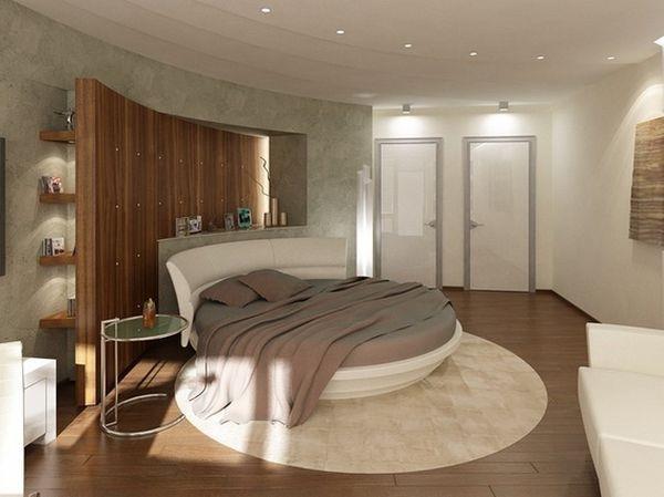 makuuhuoneen feng shui pyöreä sänky upotettavat valot