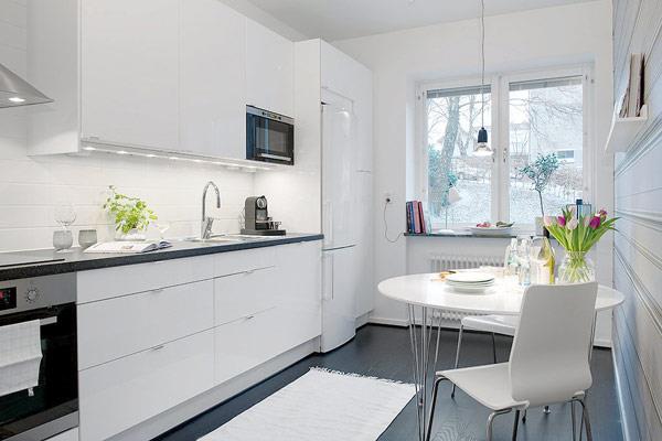 sisustus tasainen huoneisto ruotsalainen keittiö ruokailutila