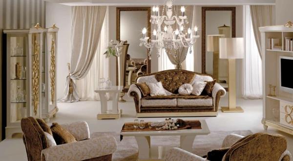 Italialaistyyliset huonekalut beige kullankeltaiset aiheet