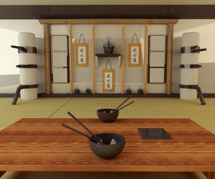 japanilainen sisustus japanilaistyylinen ruokasalin seinäkoriste