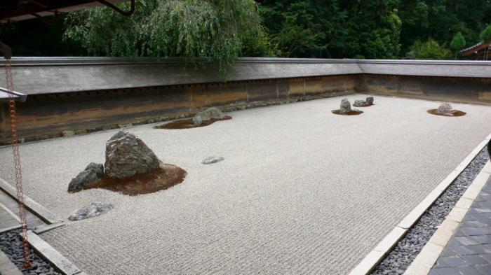 japanilainen puutarha kioton zen luonnonkivet hiekkakivet puutarhaseinä