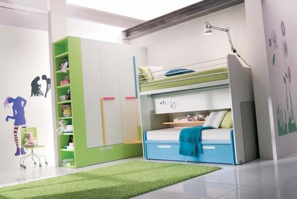 teini -makuuhuoneen idea sininen vihreä