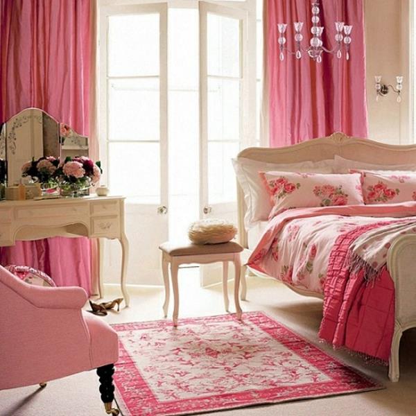 verhot makuuhuone moderni muotoilu vaaleanpunainen