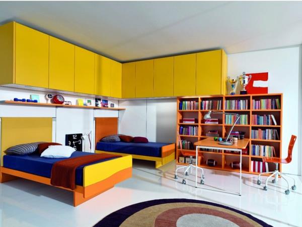nuorten huoneet suunnittelevat keltaisia ​​kaappeja