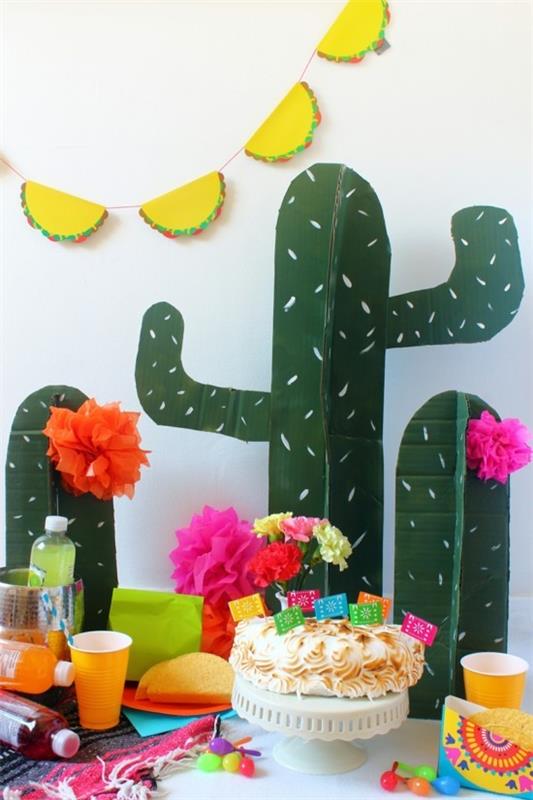 kaktus koristelu pahvi tinker lapset syntymäpäivä