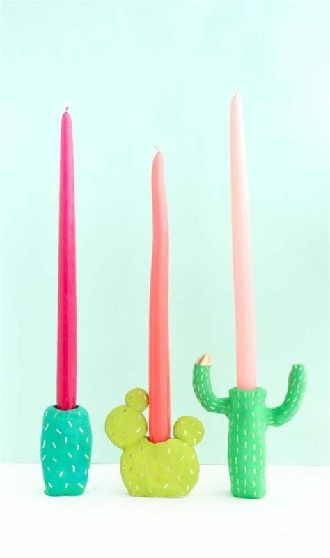 kaktus koristelu kynttilänjalka tinker savesta