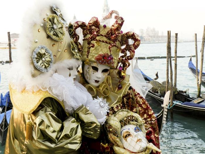 venetsian karnevaaliasut mardi gras travel juhlia kultaisia ​​naamioita