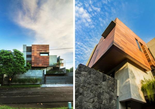 laatikon muotoinen talon suunnittelu arkkitehtuuri moderni puinen julkisivu