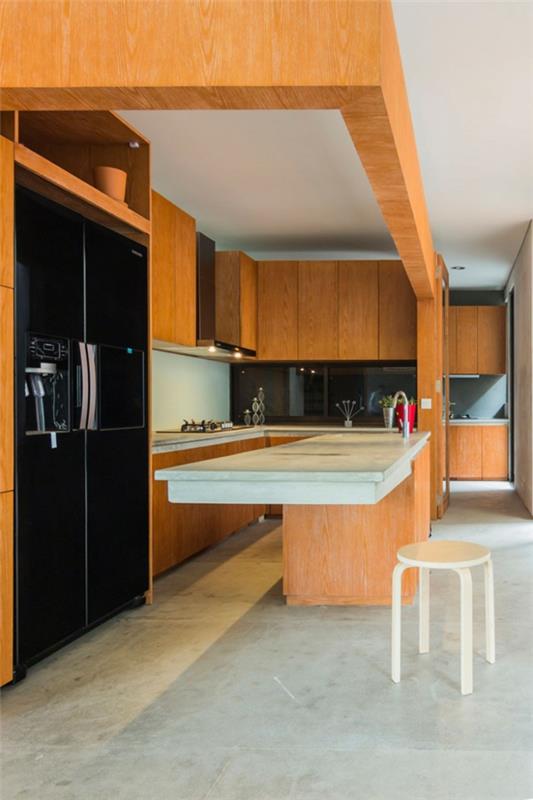 laatikkotalon suunnittelu arkkitehtuuri moderni keittiö työtaso