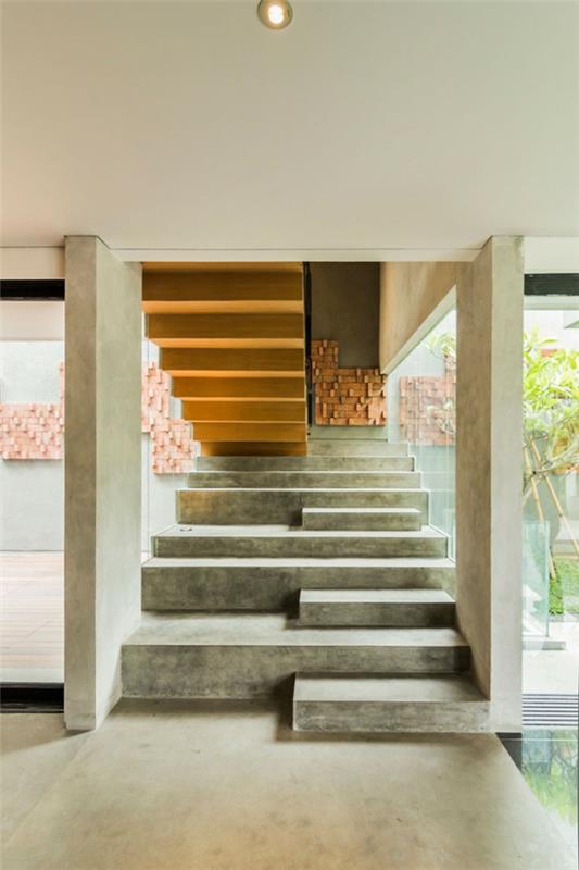 laatikkotalon suunnittelu arkkitehtuuri moderni portaikko