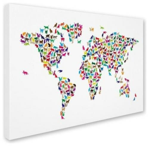 kissan koristeet ainutlaatuinen värikäs maailmankartta