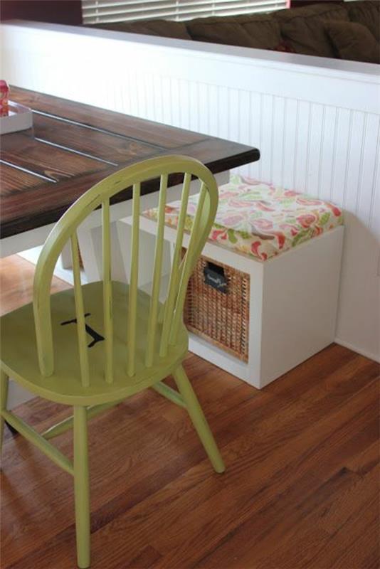 keittiö suunnittelu ruokapöytä tuolit istua penkki tuoli vihreä puu