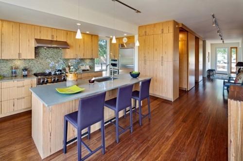 keittiö saaren violetti baarituoli kaunis lattia