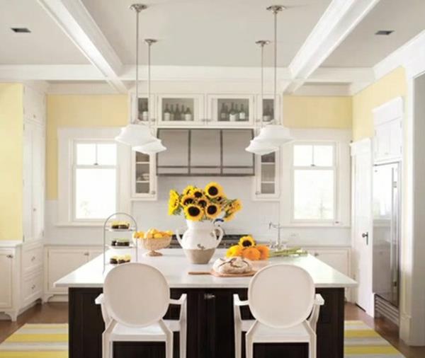 keittiön seinämaali -ideoita seinämaali pastelli keltainen sisustusideoita
