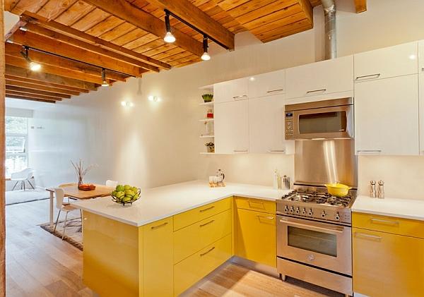 huonekalut keltainen puu keittiö kotitalouksien katto maalaismainen
