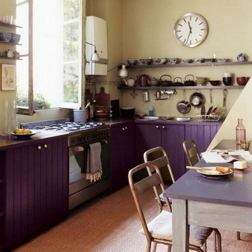 ranskalainen sisustus keittiöidea violetti