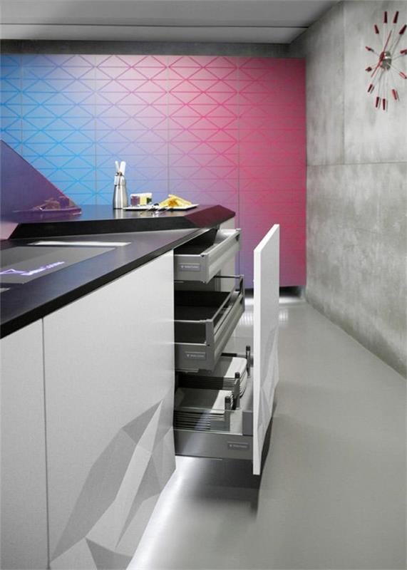 keittiön suunnittelu moderni keittiö estudiosat seinäkello