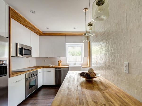 keittiökalusteet puinen ruokapöytä upea seinäsuunnittelu