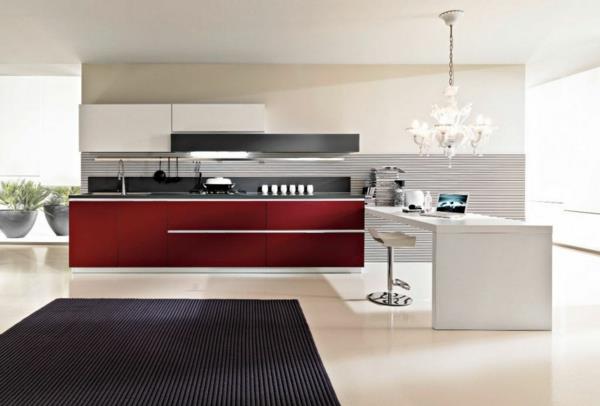 keittiövälineet moderni tilava matto punainen aksentti