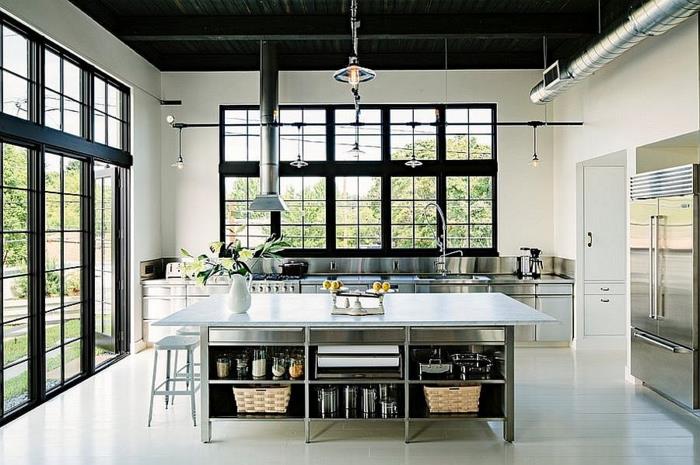 keittiövälineet ruosteenkestävät keittiökaapit upea keittiösaari musta katto