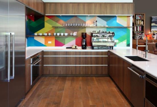 keittiön suunnitteluideoita keittiön takaseinän värikuvio