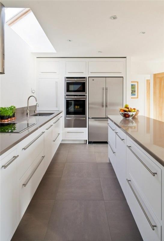 keittiön suunnittelu minimalistinen valkoinen keittiö