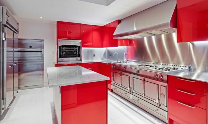 keittiön suunnittelu punainen keittiö suunnitella trendejä keittiöt nykyinen