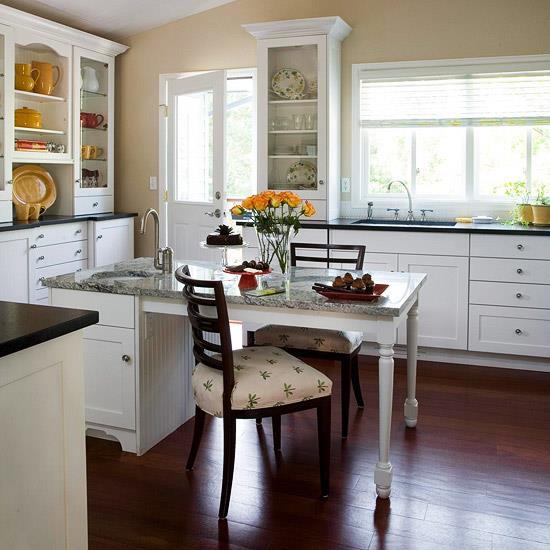 Kitchen Island Inspiration valkoinen monitoiminen nojatuolin kukkakuvio