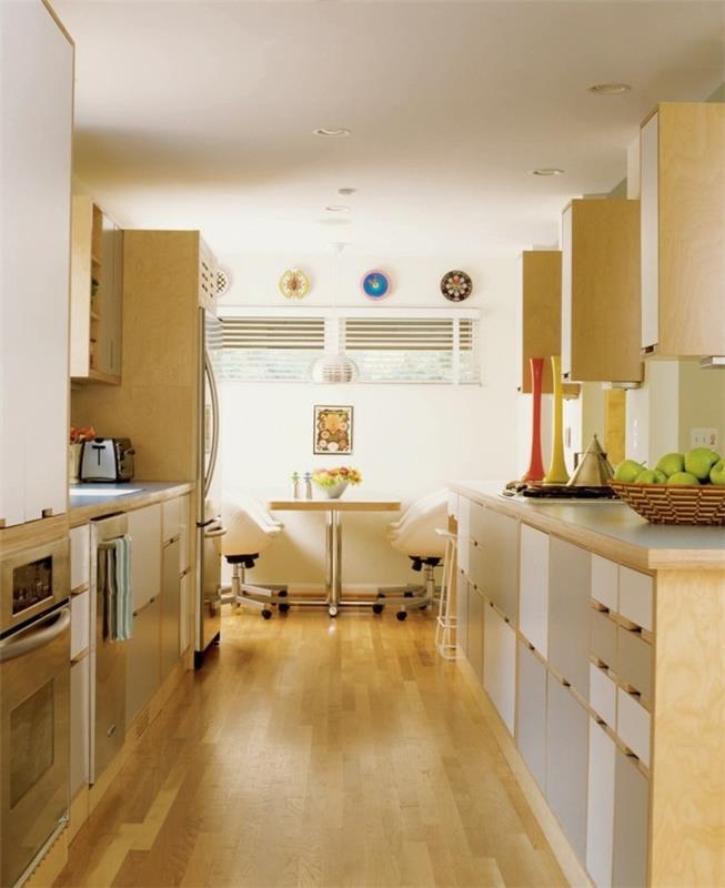 keittiökalusteet lattia puu näyttää beige sävyjä keittiön suunnittelu