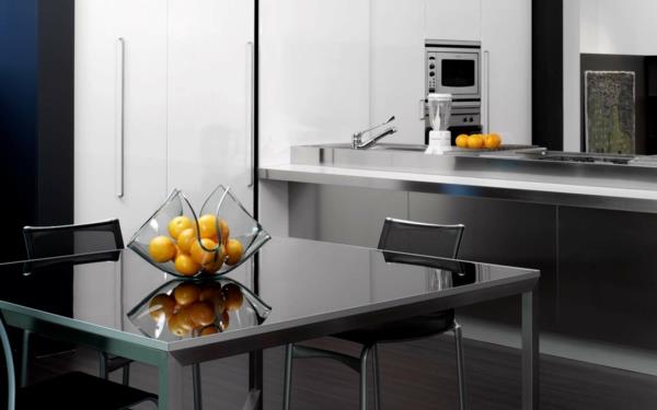 keittiön suunnittelu metallinen väri keittiön pöydän koristelu