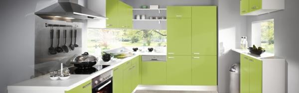 keittiön kaapit peittävät keittiön etuosat vihreällä mattakalvolla