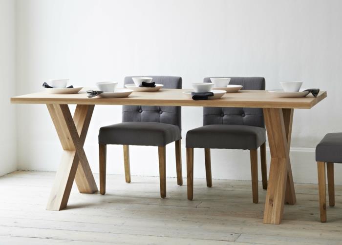 keittiön tuolit suunnittelu harmaa puu hieno ruokapöytä