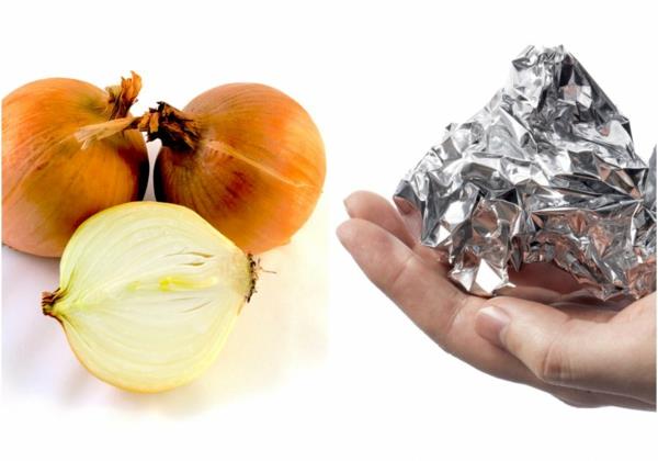 keittiötarvikkeet käyttää alumiinifolion vinkkejä ja temppuja sipuli