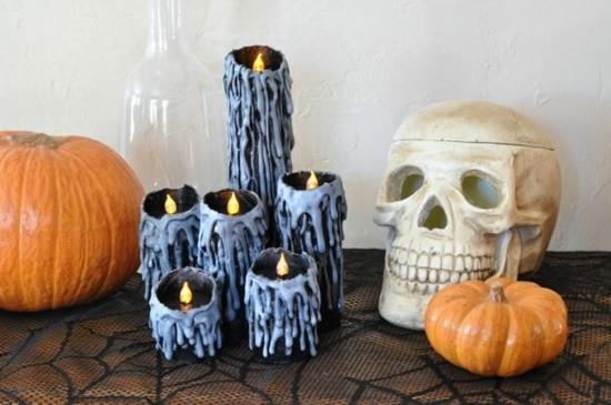 Kynttilöiden valmistus wc -rullilla halloweeniksi