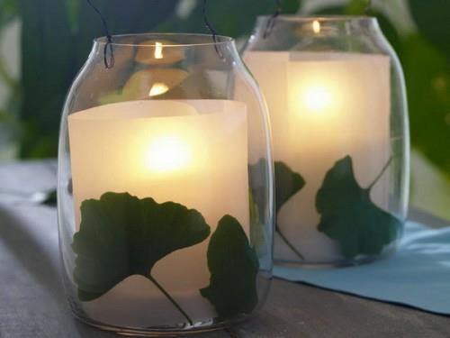 kynttilät koriste -ideat puutarhapidike lasit