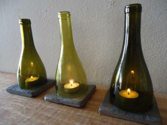 kynttilänjalka ideoita käsityöideoita aikuisille lasipullot teevalot