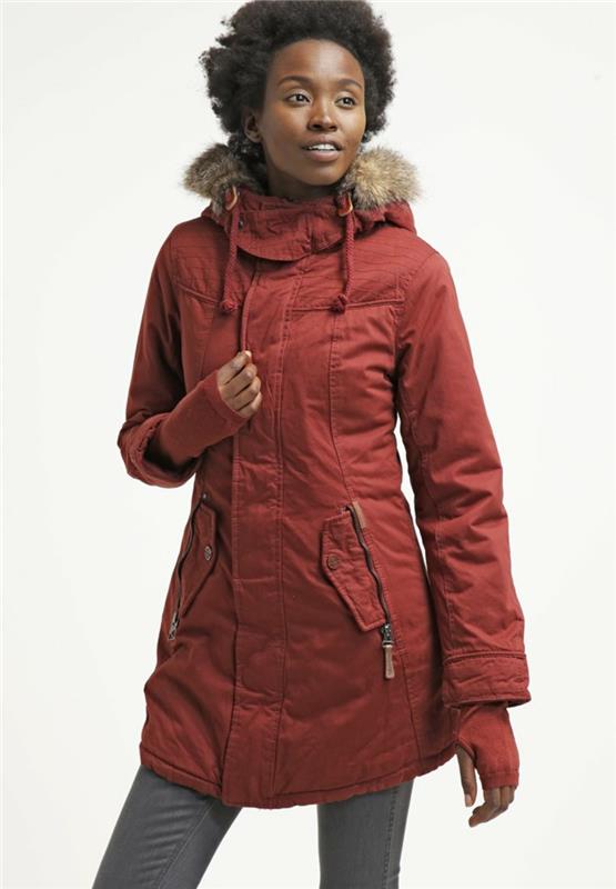 khujo -talvitakki punainen parka -ester -talvitakki