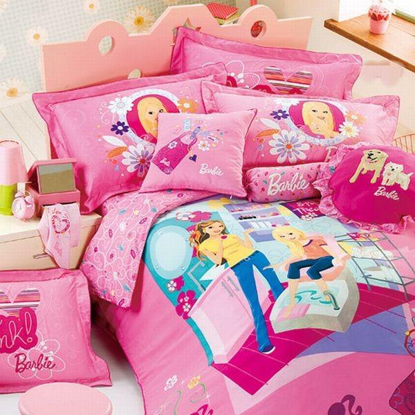 lapset vuodevaatteet trendit tyttö idea sininen vaaleanpunainen barbie vilkas