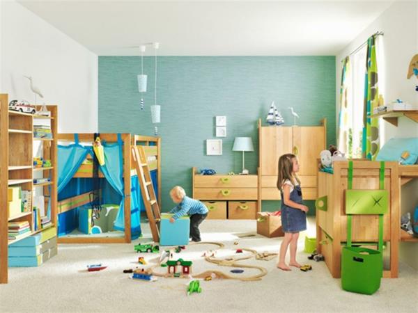 lasten kerrossänky -kuvia-nuoriso-huone-vauvan-makuuhuoneen seinä