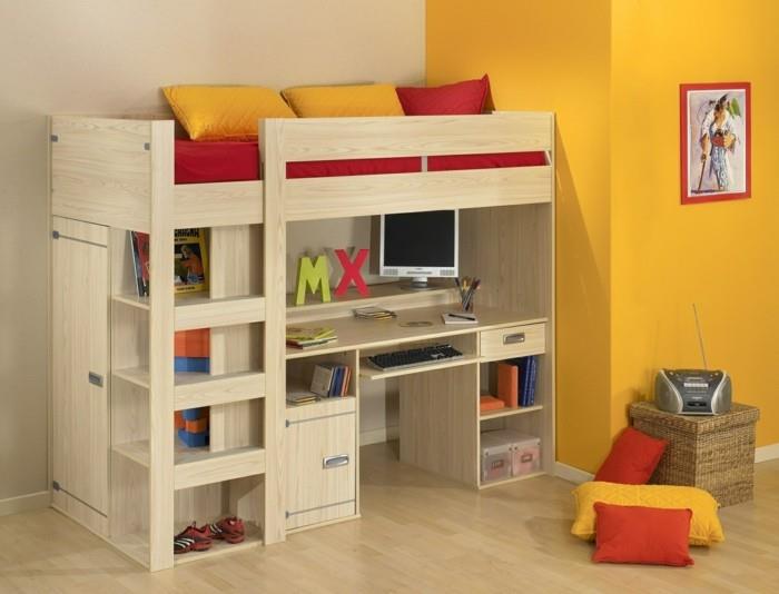 lasten parvisänky design kaappi hyllyt säilytystilaa