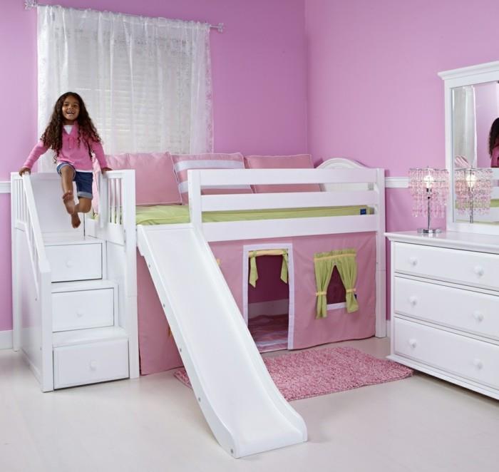 lasten parvisänky tyttöhuone asetettu sänky dia vaaleanpunainen seinäväri