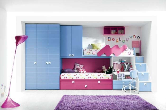 parvi sänky vaatekaappi violetti matto tyttöjen huone perustettu