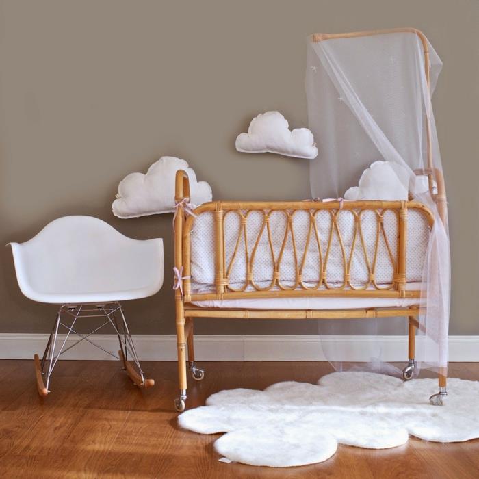 lastenhuone sisustus vauvan sänky katos katos sänky bambu skandinaavinen design nojatuoli