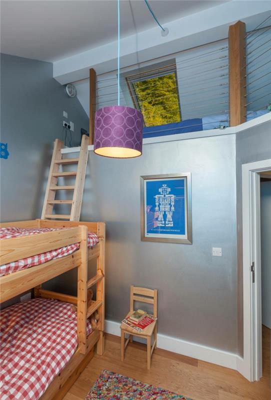lastenhuone design parvi sängyn valaisin vaalea seinäväri