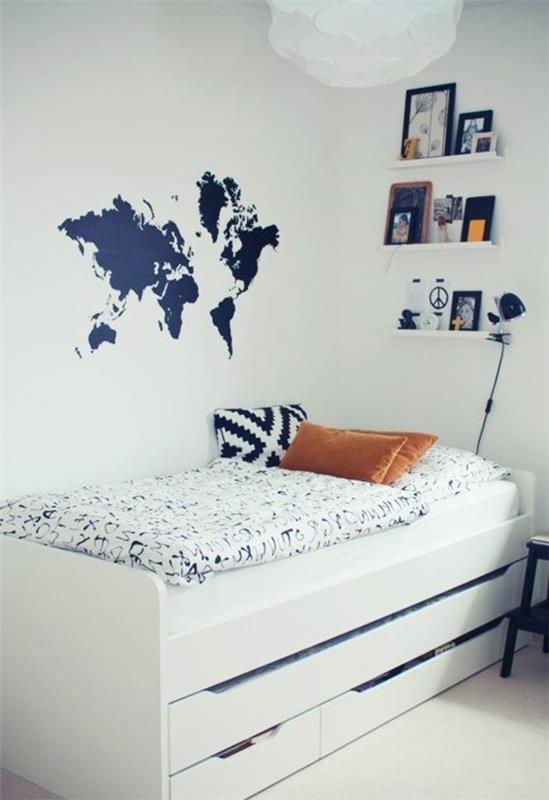 design lastenhuone ideoita deco maailmankartan seinä