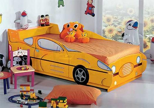 lastenhuoneen suunnittelu pojan sänky auto keltainen nopeasti uskaltaa