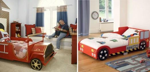 lastenhuoneen suunnittelu pojan sänky auto retrovaunu