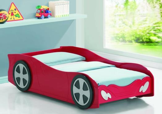 lastenhuone perustettu pojan sänky auto punainen